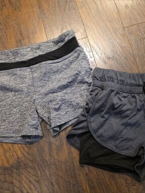 Gray Layered Athletic Shorts Set